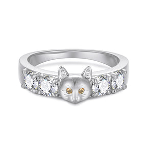 Cynthia x Love by the Moon - CZ Silver Cat Ring