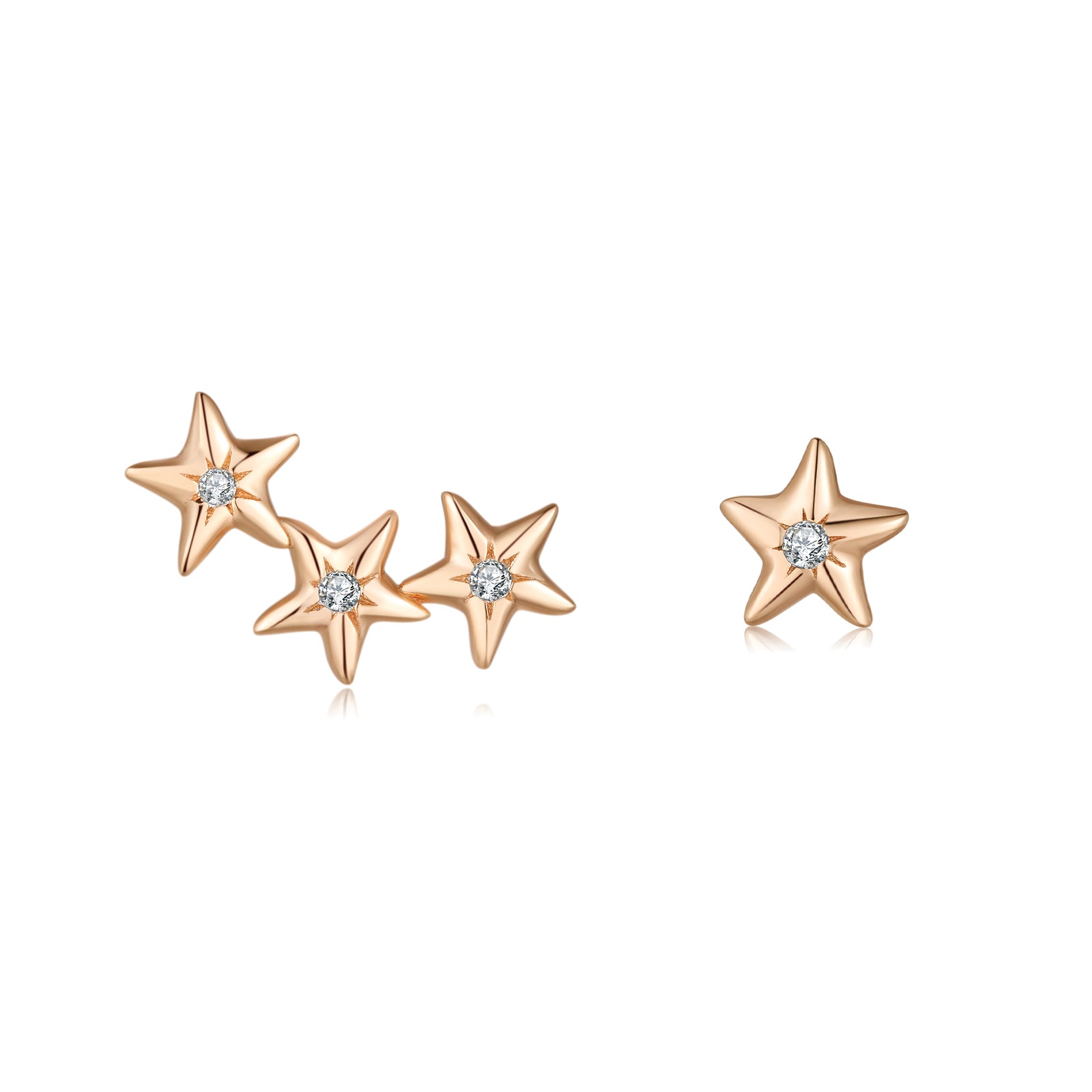 CZ Gold Vermeil Stud Earrings - Dancing Star | LOVE BY THE MOON
