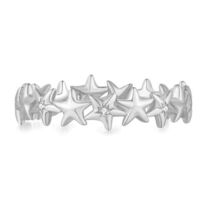 CZ Silver Ring - Dancing Star