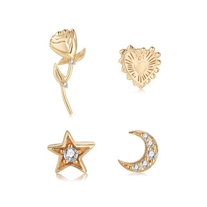 Gold Studded Earrings Set - Magic Voyage