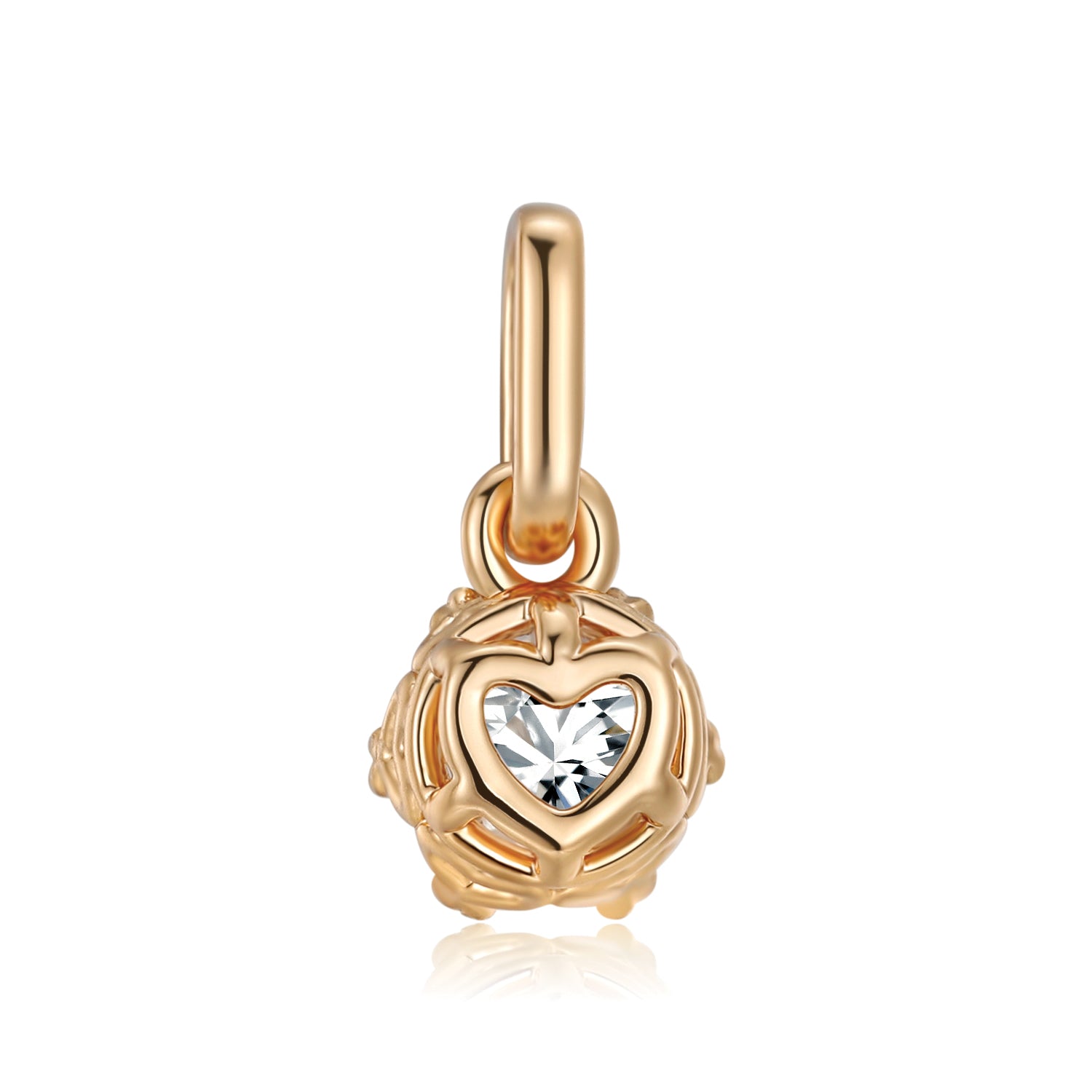 Birthstone Gold Heart Prong-Set Pendants