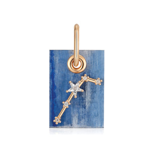 Aries Zodiac Kyanite Gold Constellation Pendant 