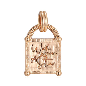 Scorpio Zodiac Topaz Pendant with Gold Starlit Padlock