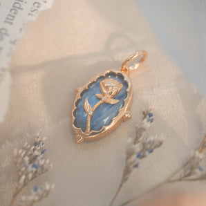 Kyanite Gold Pendant - The Rose | LOVE BY THE MOON