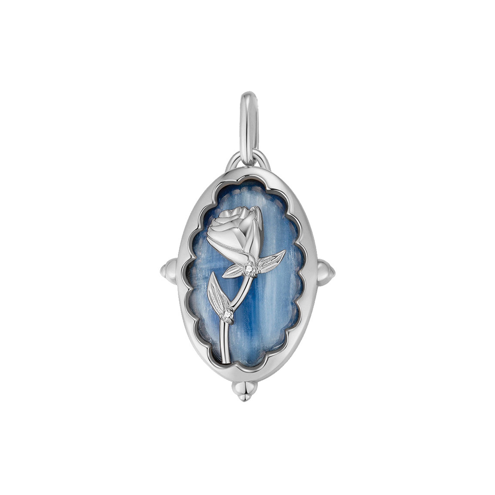 Kyanite Silver Pendant - The Rose | LOVE BY THE MOON