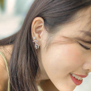 CZ Silver Rainbow Stud Earrings - Pride | LOVE BY THE MOON