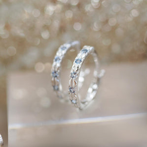 Baby Blue CZ Silver Huggie Earrings - Celestial |  LOVE BY THE MOON