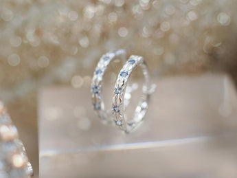 Baby Blue CZ Silver Huggie Earrings - Celestial |  LOVE BY THE MOON