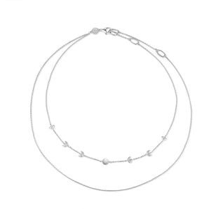 Silver Moon Phases Layered Necklace Chain | LOVE BY THE MOON