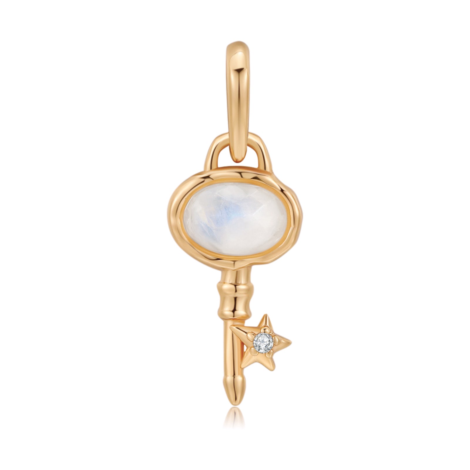 Moonstone Gold Vermeil Key Pendant - Best Wishes | LOVE BY THE MOON