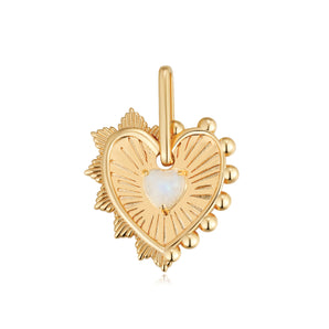 Moonstone Gold Heart Pendant - Invisible Heart