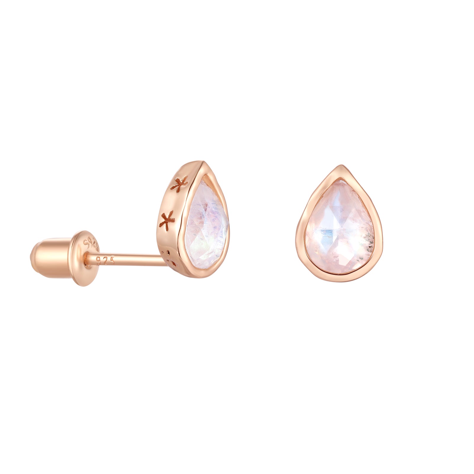 Moonstone Gold Pear-Shaped Earrings - Lindy | LOVE BY THE MOON