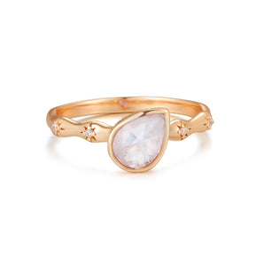 Moonstone Gold Pear-Shaped Ring - Lindy | LOVE BY THE MOON