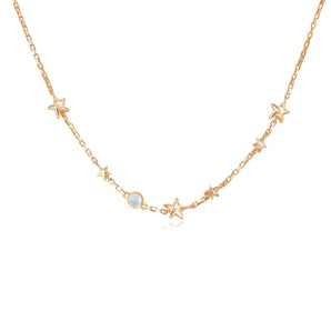Moonstone Gold Star Choker- Lonely Planet | LOVE BY THE MOON