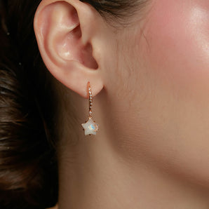 Moonstone Gold Star Earrings - Wishing Star | LOVE BY THE MOON