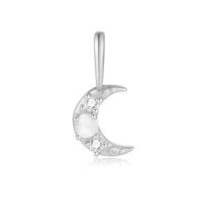 Moonstone Silver Moon Pendant - Mona | LOVE BY THE MOON