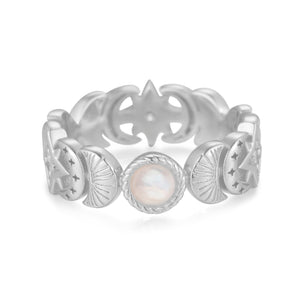Moonstone Silver Ring - Moon Phases | LOVE BY THE MOON