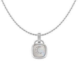 Moonstone Silver Padlock Necklace - Wanderer | LOVE BY THE MOON