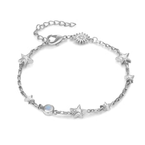 Moonstone Silver Star Bracelet- Lonely Planet | LOVE BY THE MOON