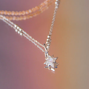 Moonstone Silver Star Pendant - Astra | LOVE BY THE MOON