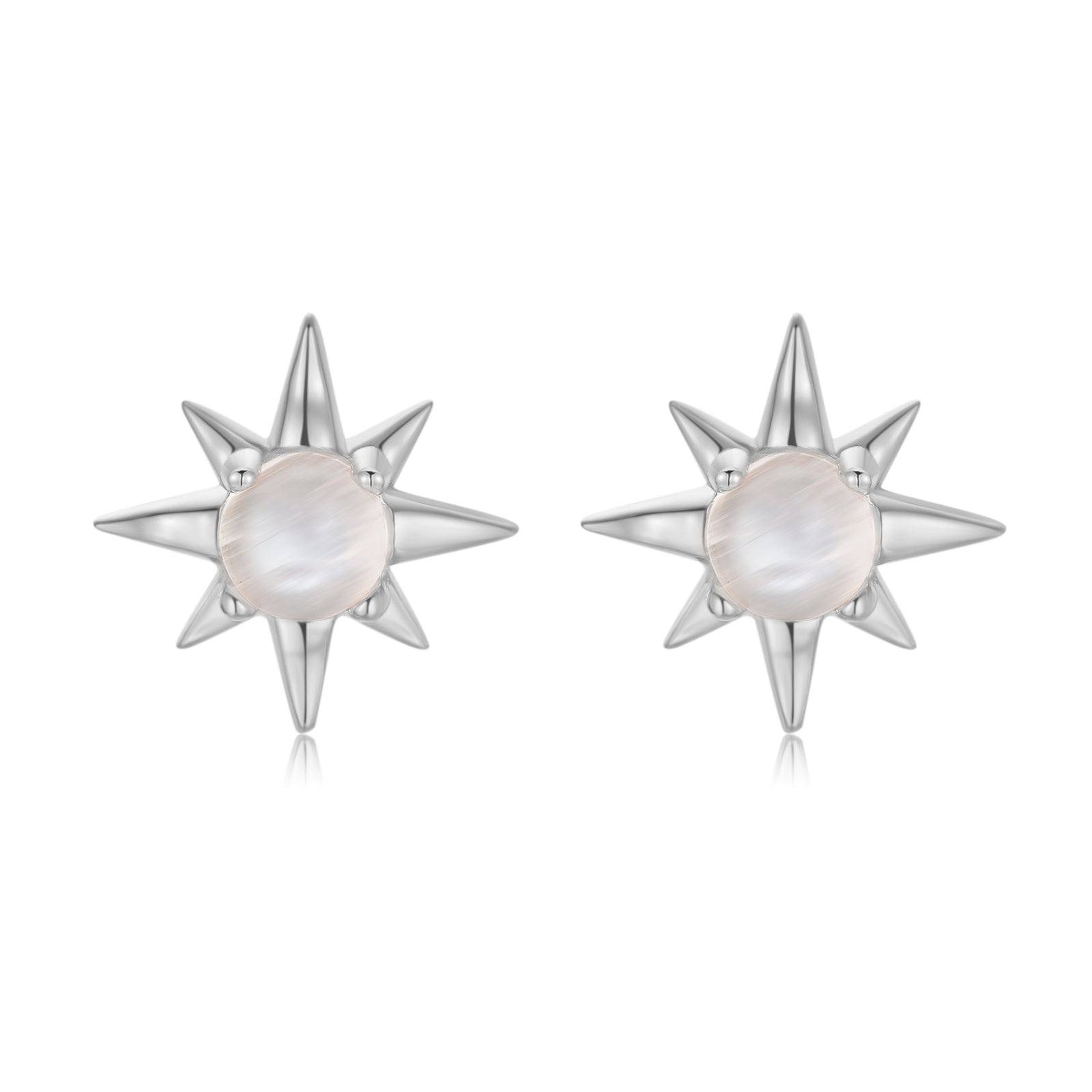 Moonstone Silver Star Stud Earrings | LOVE BY THE MOON 