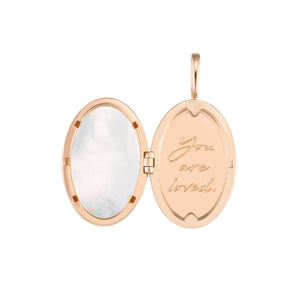 Moonstone & Mother of Pearl Gold Locket Pendant - Love Magic