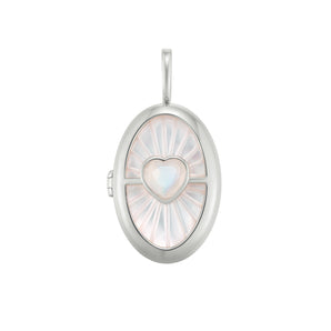 Moonstone & Mother of Pearl Silver Locket Pendant - Love Magic