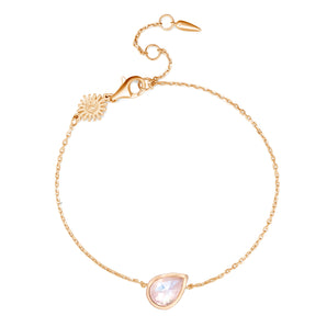 Moonstone Gold Dainty Bracelet - Lindy | LOVE BY THE MOON