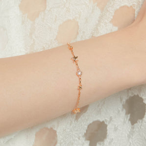 Moonstone Gold Star Bracelet- Lonely Planet | LOVE BY THE MOON