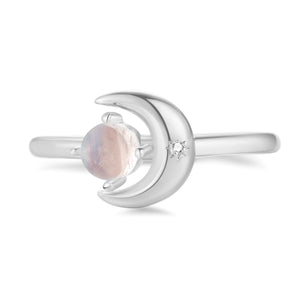 Moonstone Silver Ring - Moonshine | LOVE BY THE MOON