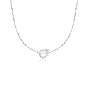 Moonstone Silver Dainty Necklace - Lindy | LOVE BY THE MOON
