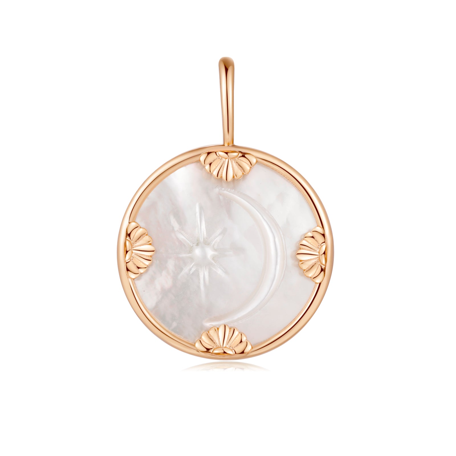 Mother of Pearl Gold Disc Pendant - Moon Garden | LOVE BY THE MOON