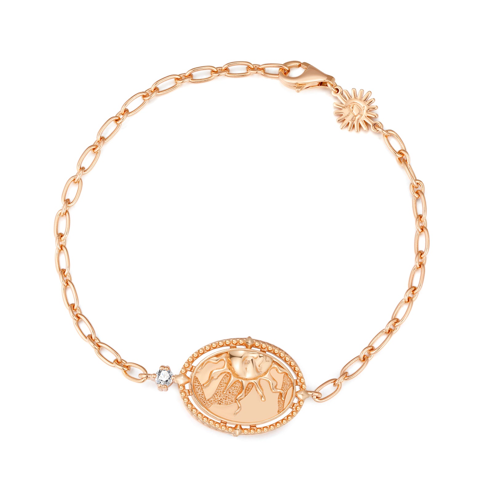 Mother of Pearl Gold Double-Sided Sun & Moon Bracelet - Moon Child | LOVE BY THE MOON