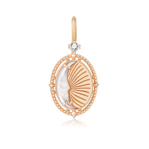 Mother of Pearl Gold Double-Sided Sun & Moon Pendant - Moon Child | LOVE BY THE MOON