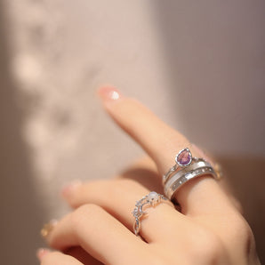 Moonstone Silver Cross Over Ring - Luna | LOVE BY THE MOON