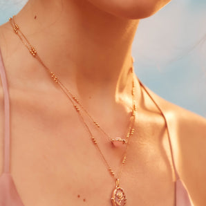 Pink Opal Gold Necklace - Anahata | LOVE BY THE MOON