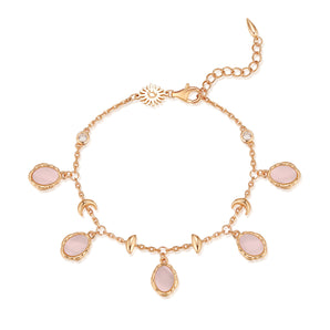 Pink Opal Gold Bracelet - Moon Circle | LOVE BY THE MOON