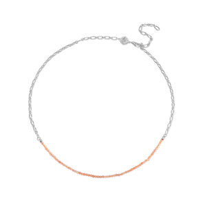 Sunstone Silver Oval Link Necklace Chain | LOVE BY THE MOON