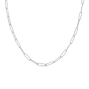 Silver Textured Link Chain