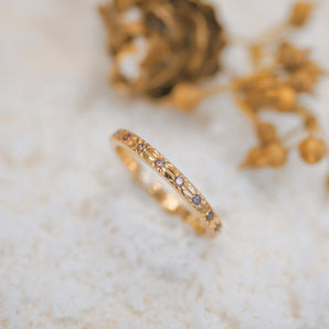 Rosy Brown Gold Dainty Ring - Celestial