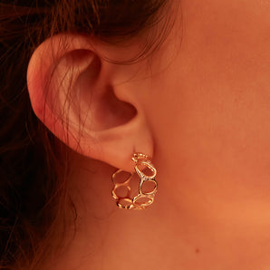 CZ 14K Gold Vermeil Huggie Hoop Earrings - Grace | LOVE BY THE MOON