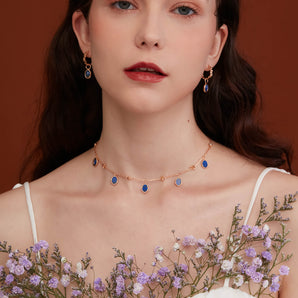 Lapis Gold Choker - Moon Circle | LOVE BY THE MOON