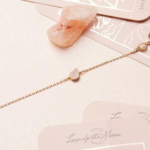Moonstone Gold Dainty Bracelet - Lindy | LOVE BY THE MOON