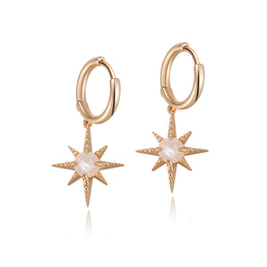Moonstone Gold Huggie Earrings - North Star