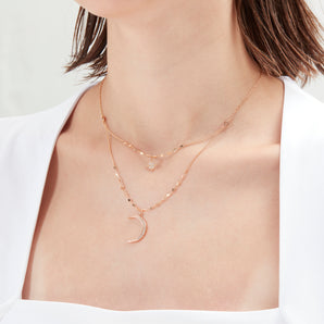 CZ Gold Layered Necklace - Selene